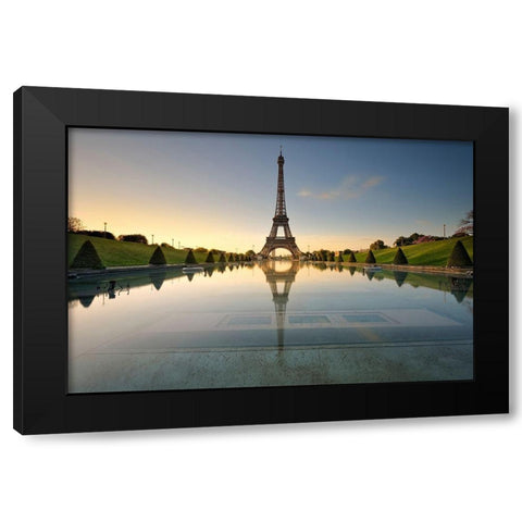 Le Miroir de la Dame de Fer Black Modern Wood Framed Art Print with Double Matting by Bertrande, Arnaud