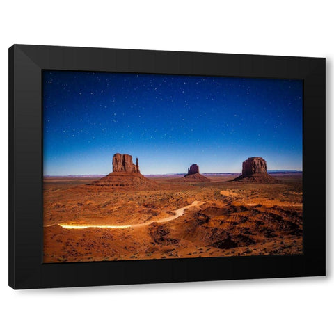Monument Valley Stars Black Modern Wood Framed Art Print with Double Matting by Lichtenwalter, Tom