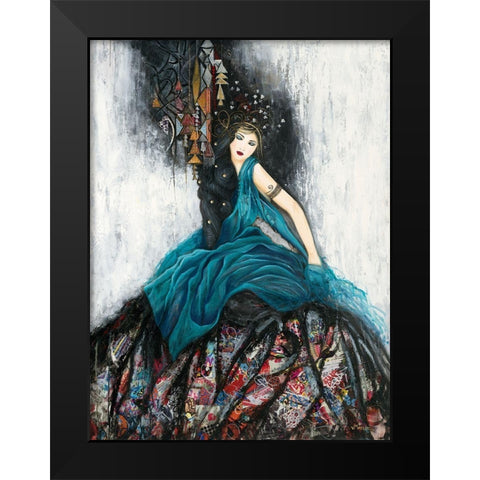 Le voile bleu Black Modern Wood Framed Art Print by Maugeri, Valerie
