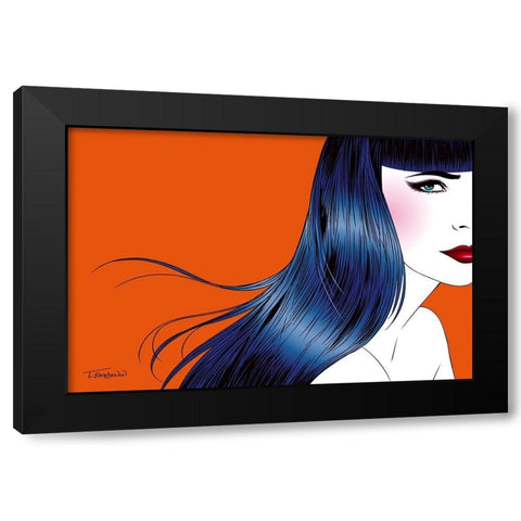 Blue Hair Black Modern Wood Framed Art Print by Beaudenon, Thierry