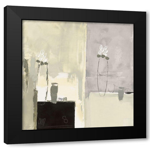 Nature Morte aux Tulips Black Modern Wood Framed Art Print with Double Matting by Choisy, Christian