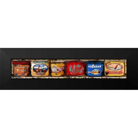 Latas Marineras Black Modern Wood Framed Art Print by Villanueva, Natalia