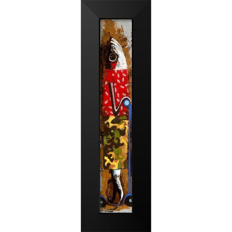 Sardinas Patinete Black Modern Wood Framed Art Print by Villanueva, Natalia