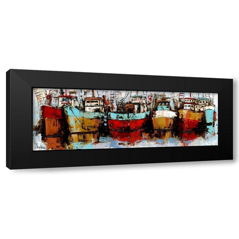 Puerto Pesquero Black Modern Wood Framed Art Print with Double Matting by Villanueva, Natalia