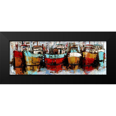 Puerto Pesquero Black Modern Wood Framed Art Print by Villanueva, Natalia