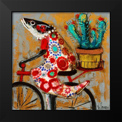 Paseo Black Modern Wood Framed Art Print by Villanueva, Natalia