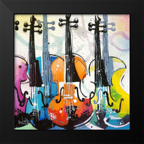 Variation for Violin III Black Modern Wood Framed Art Print by Cornee, Patrick