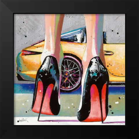 My high Heels-my pretty Car and Me Black Modern Wood Framed Art Print by Cornee, Patrick