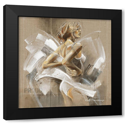 White Dress I Black Modern Wood Framed Art Print by Meijering, Kitty