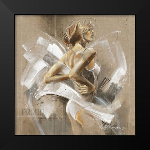 White Dress I Black Modern Wood Framed Art Print by Meijering, Kitty