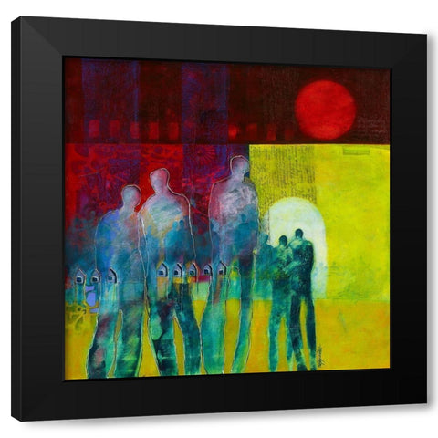 Markers Black Modern Wood Framed Art Print with Double Matting by van Ginkel, Marjolijn