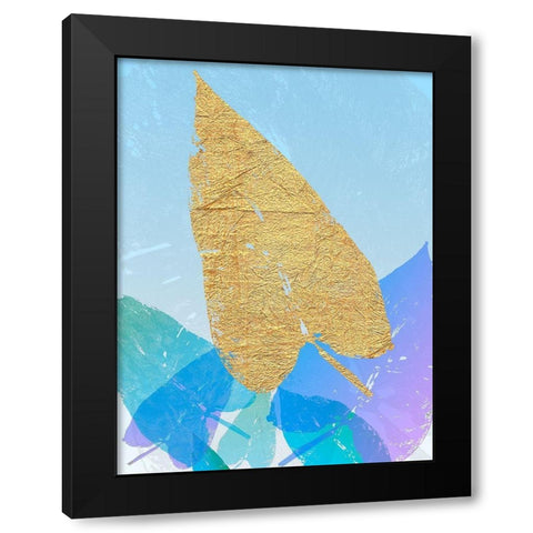 Goldnes Sommerblau I Black Modern Wood Framed Art Print by SARA Design