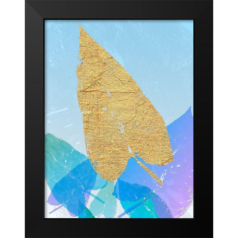 Goldnes Sommerblau I Black Modern Wood Framed Art Print by SARA Design