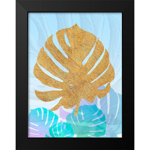 Goldnes Sommerblau II Black Modern Wood Framed Art Print by SARA Design