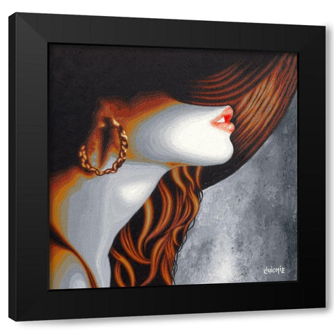 Mysterieuse Boucle Black Modern Wood Framed Art Print by Guionie, Jean