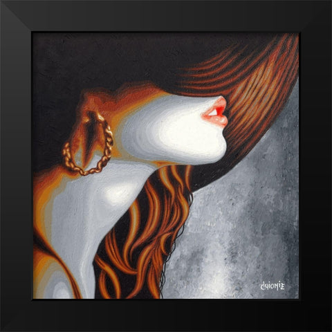 Mysterieuse Boucle Black Modern Wood Framed Art Print by Guionie, Jean