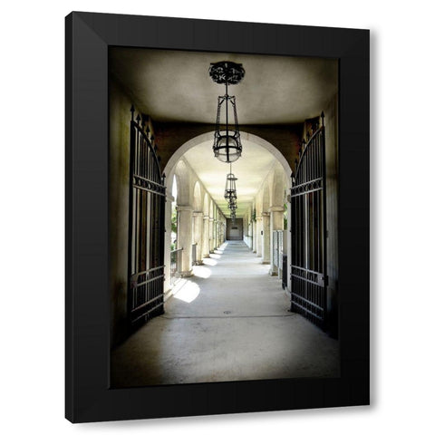 Courtyard Pathway  Black Modern Wood Framed Art Print by Copeland, Gill