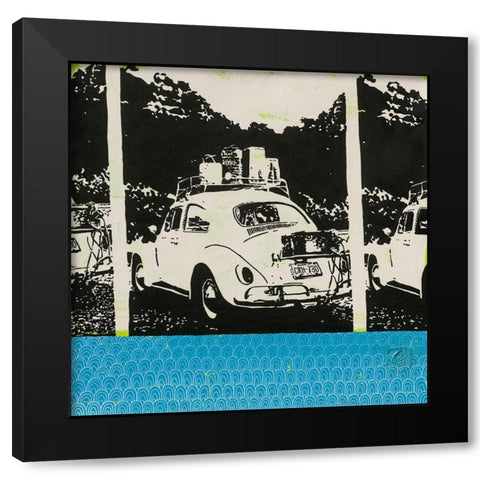 Coccinelle Bis Black Modern Wood Framed Art Print by Gouy, Chrystelle