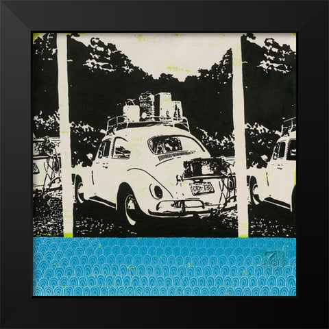 Coccinelle Bis Black Modern Wood Framed Art Print by Gouy, Chrystelle