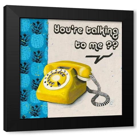 Youre talking to me?? Black Modern Wood Framed Art Print with Double Matting by Gouy, Chrystelle