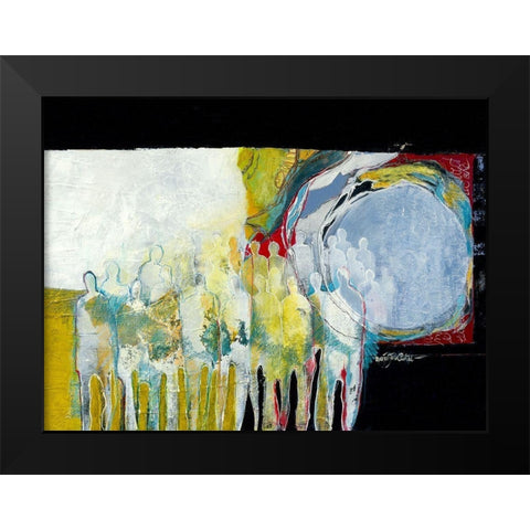 Together again II Black Modern Wood Framed Art Print by van Ginkel, Marjolijn