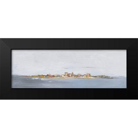 Die Insel Black Modern Wood Framed Art Print by Arns-Muller, Monika