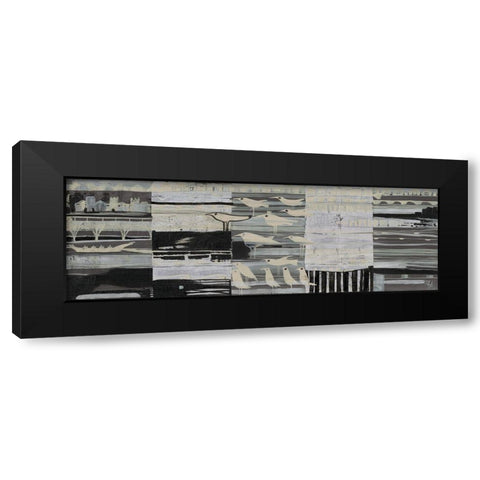 Boatrace Black Modern Wood Framed Art Print by Richter-Armgart, Rose