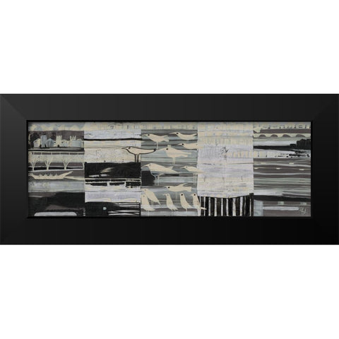 Boatrace Black Modern Wood Framed Art Print by Richter-Armgart, Rose