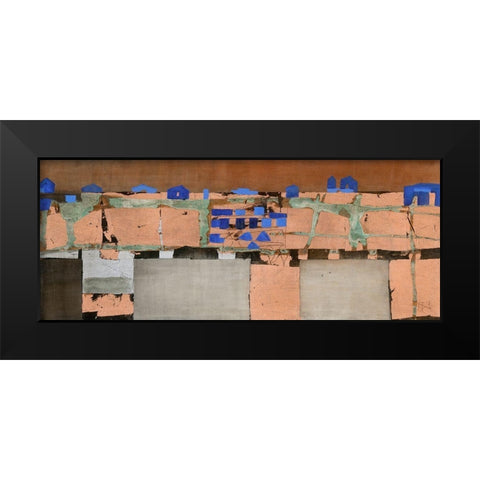 Blue Settlement Black Modern Wood Framed Art Print by Richter-Armgart, Rose