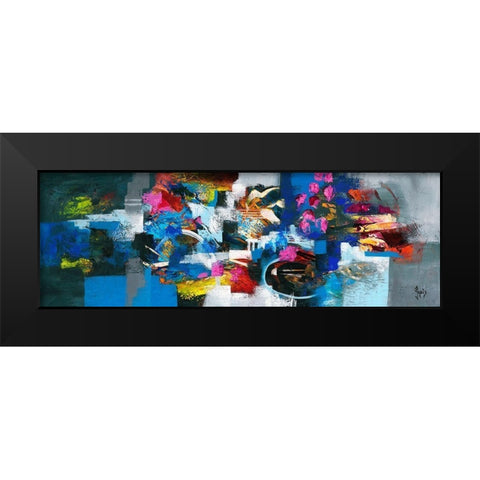 Bouquet fleuri Black Modern Wood Framed Art Print by Jadis