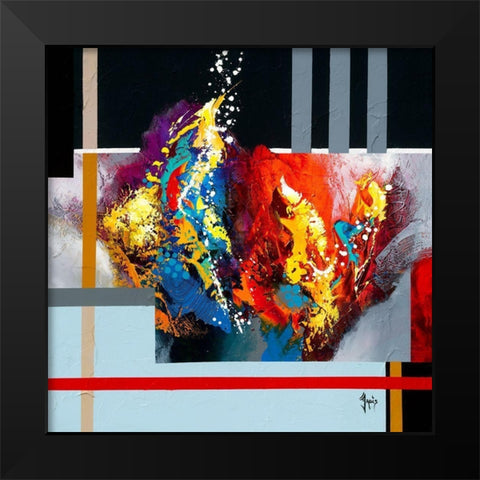 Energie masculine Black Modern Wood Framed Art Print by Jadis