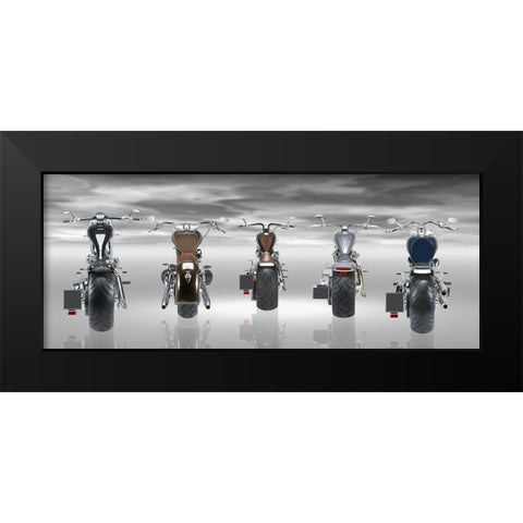 BackFive Black Modern Wood Framed Art Print by Hillert, Peter