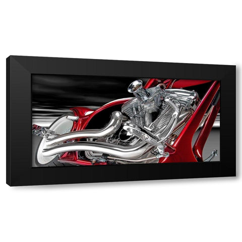 V Block One Black Modern Wood Framed Art Print by Hillert, Peter