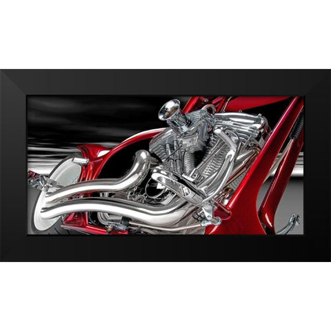 V Block One Black Modern Wood Framed Art Print by Hillert, Peter