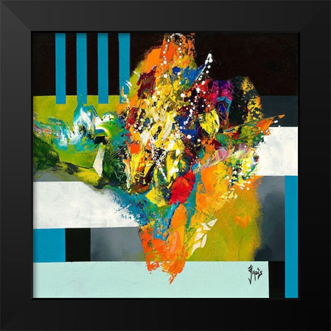 Beaute du jour Black Modern Wood Framed Art Print by Jadis