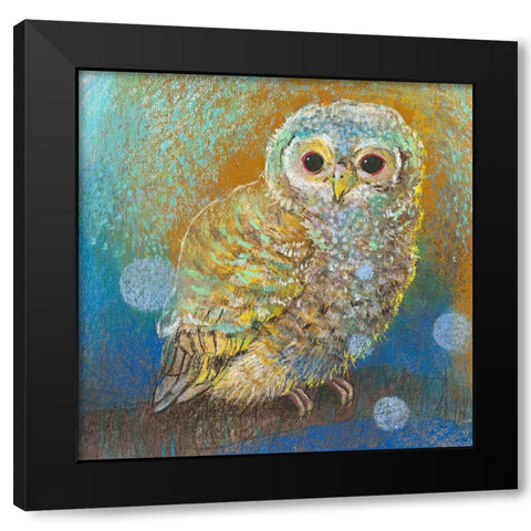 Junger Waldkauz Black Modern Wood Framed Art Print by Botman, Loes