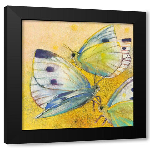 Schmetterlinge Black Modern Wood Framed Art Print by Botman, Loes