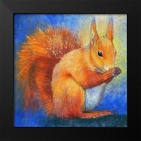 Eichhornchen Black Modern Wood Framed Art Print by Botman, Loes