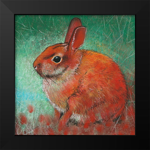 Kanninchen Black Modern Wood Framed Art Print by Botman, Loes