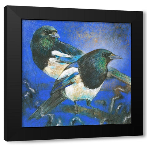 Elstern Black Modern Wood Framed Art Print with Double Matting by Botman, Loes