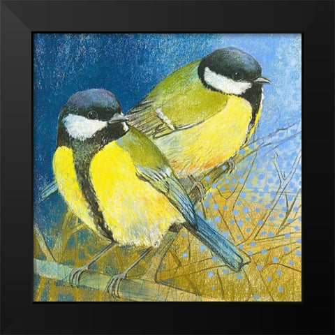 Kohlmeisen Black Modern Wood Framed Art Print by Botman, Loes