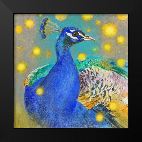 Pfau Black Modern Wood Framed Art Print by Botman, Loes