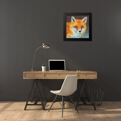 Fuchs Black Modern Wood Framed Art Print by Botman, Loes