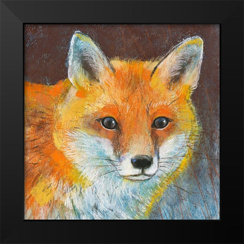 Fuchs Black Modern Wood Framed Art Print by Botman, Loes