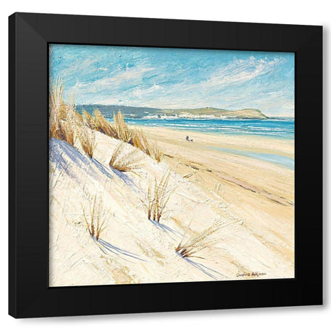 Shoreline Stroll Black Modern Wood Framed Art Print by Atkinson, Caroline