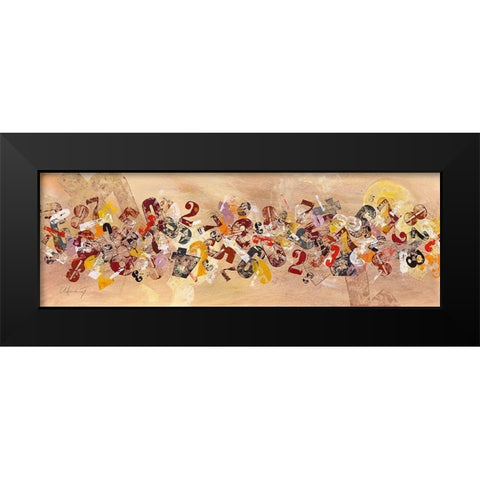 Zahlenfluss Black Modern Wood Framed Art Print by Wendling, Heinz