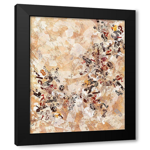 Ziffern-Strukturen Black Modern Wood Framed Art Print with Double Matting by Wendling, Heinz