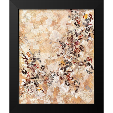 Ziffern-Strukturen Black Modern Wood Framed Art Print by Wendling, Heinz