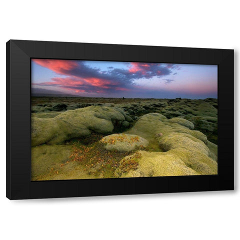 Eldhraun Island Black Modern Wood Framed Art Print with Double Matting by Seidel, Leo