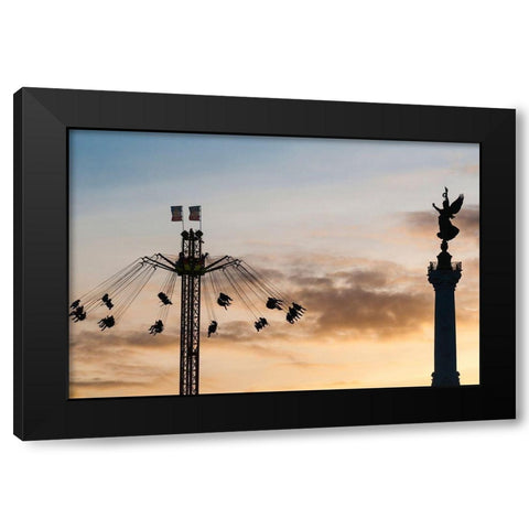 Manege et monument des Girondins Black Modern Wood Framed Art Print with Double Matting by Bertrande, Arnaud